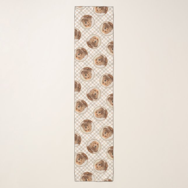 English Cocker Spaniel Painting Original Dog Art Scarf (Front)