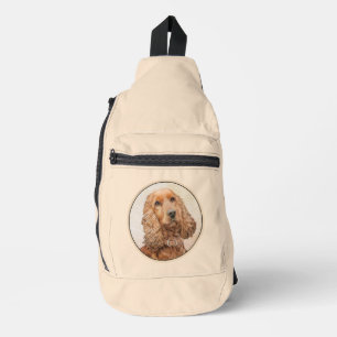 English Cocker Spaniel Painting Original Dog Art Sling Bag