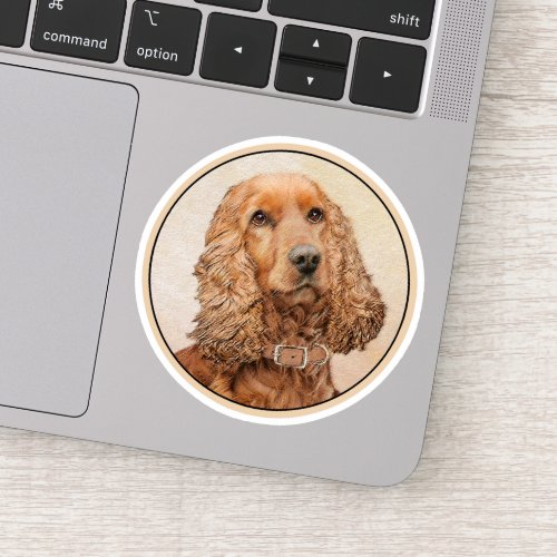 English Cocker Spaniel Painting _ Original Dog Art Sticker