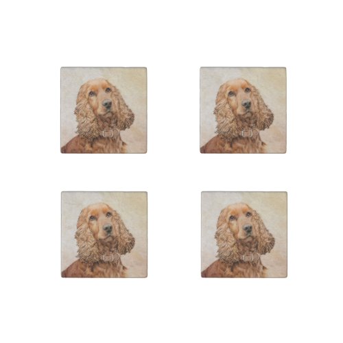 English Cocker Spaniel Painting _ Original Dog Art Stone Magnet