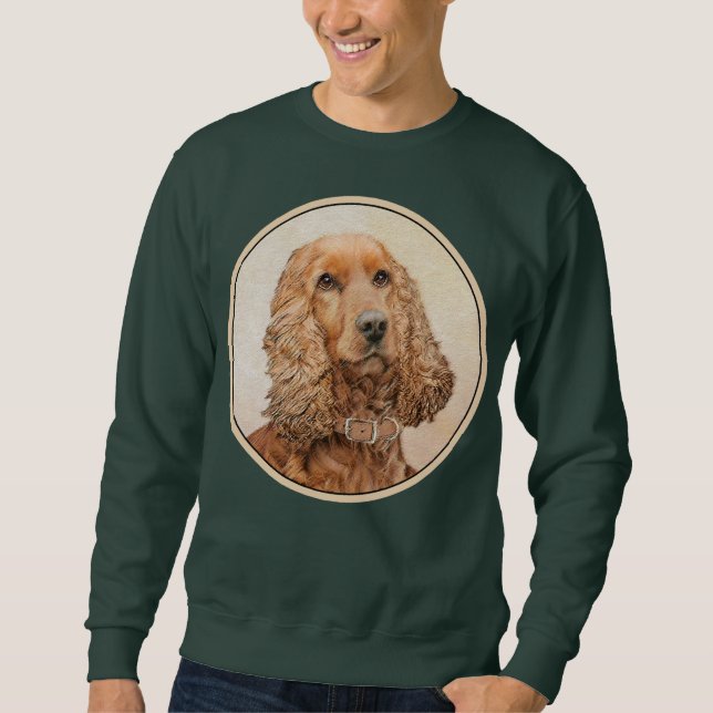English Cocker Spaniel Painting - Original Dog Art Sweatshirt (Front)