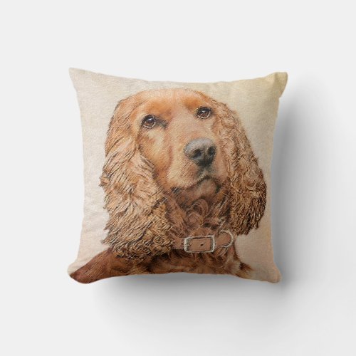 English Cocker Spaniel Painting _ Original Dog Art Throw Pillow
