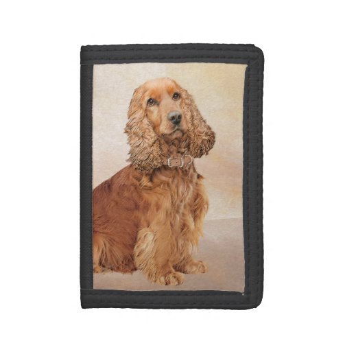 English Cocker Spaniel Painting _ Original Dog Art Trifold Wallet