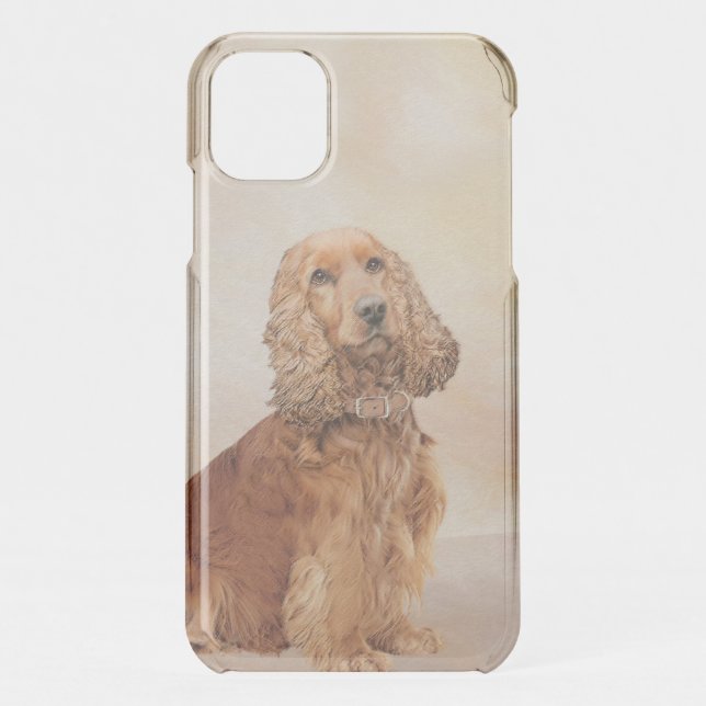 English Cocker Spaniel Painting - Original Dog Art Uncommon iPhone Case (Back)