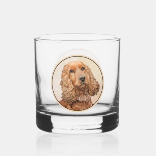 English Cocker Spaniel Painting _ Original Dog Art Whiskey Glass