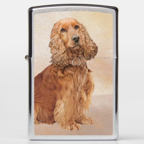 English Cocker Spaniel Painting _ Original Dog Art Zippo Lighter