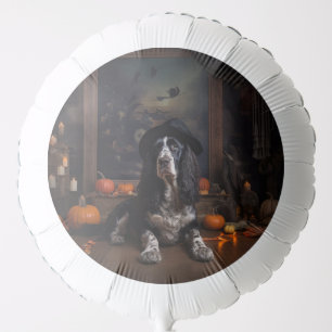 English Cocker Spaniel Pumpkins Halloween Scary Balloon