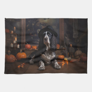 English Cocker Spaniel Pumpkins Halloween Scary Kitchen Towel