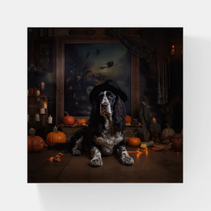 English Cocker Spaniel Pumpkins Halloween Scary  Paperweight