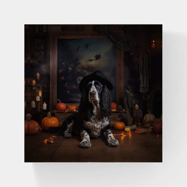 English Cocker Spaniel Pumpkins Halloween Scary  Paperweight (Front)
