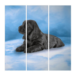 English Cocker Spaniel puppy Triptych