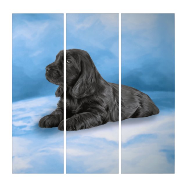 English Cocker Spaniel puppy Triptych (Front)