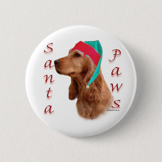 English Cocker Spaniel (red) Santa Paws Pinback Button