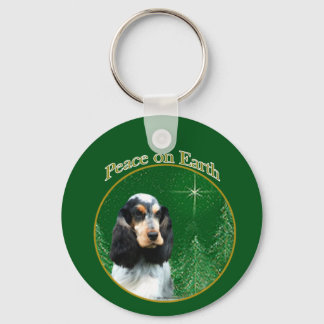English Cocker Spaniel (roan) Peace Keychain