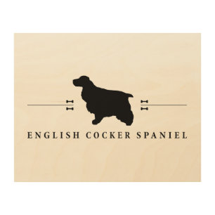 English Cocker Spaniel silhouette -1- Wood Wall Art