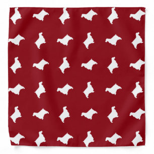 English Cocker Spaniel Silhouettes Pattern Red Bandana