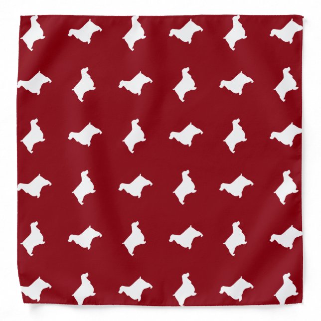 English Cocker Spaniel Silhouettes Pattern Red Bandana (Front)