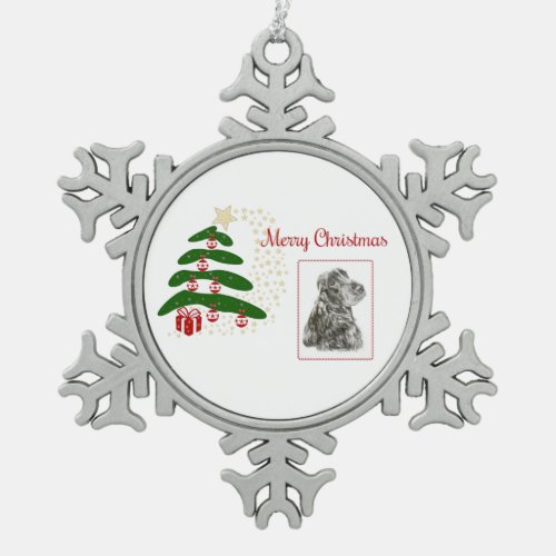 English Cocker Spaniel Snowflake Pewter Christmas Ornament