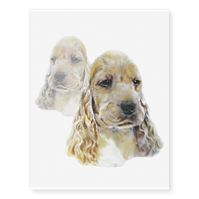 English Cocker Spaniel Temporary Tattoos (Front)