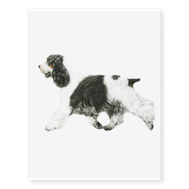 English Cocker Spaniel Temporary Tattoos (Front)