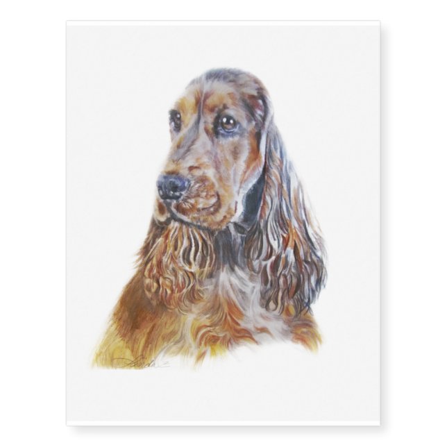 English Cocker Spaniel Temporary Tattoos (Front)