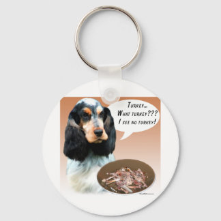 English Cocker Spaniel Turkey Keychain