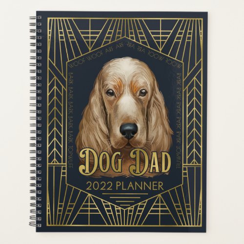 English Cocker Spaniel Working Dog Dad Funny 2022 Planner