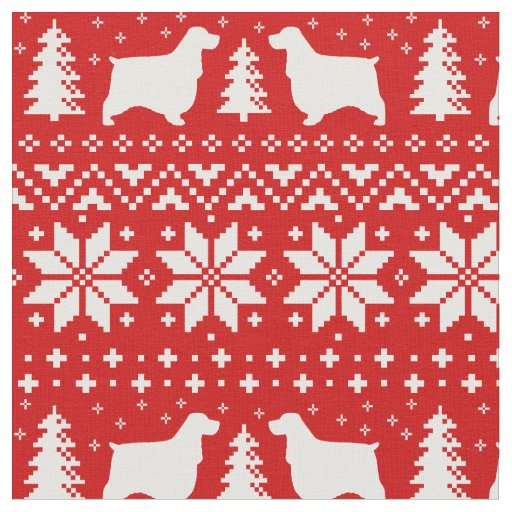 English Cocker Spaniels Christmas Holiday Xmas Fabric