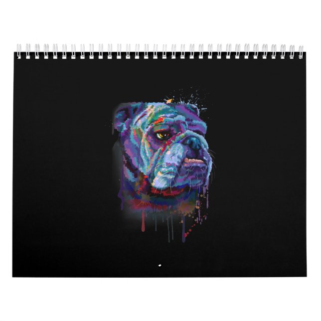 English Colorful Bulldog Gift A English Bulldog Calendar (Cover)