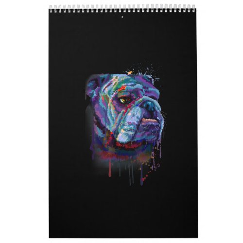 English Colorful Bulldog Gift A English Bulldog Calendar