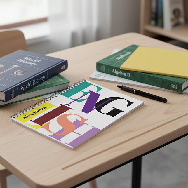 "ENGLISH" colorful personalized Notebook (Creator Uploaded)