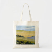 English Cotswold landscape tote bag