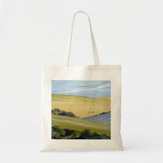English Cotswold landscape tote bag
