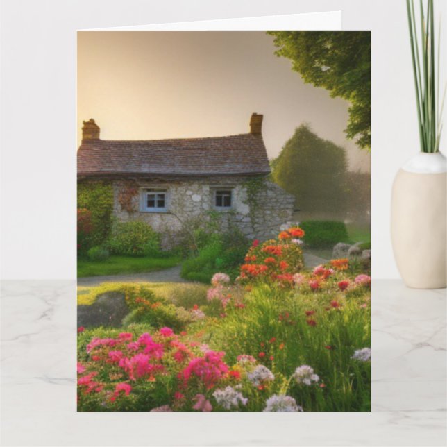 ENGLISH COTTAGE BLANK GREETING CARD (Front)