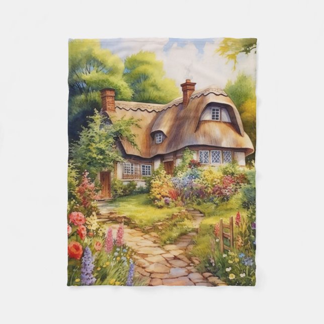 English Cottage Fleece Blanket (Front)
