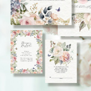 English Cottage Floral Baby Girl Diaper Raffle Enclosure Card
