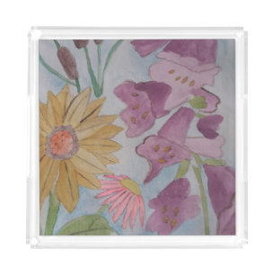English Cottage Garden Acrylic Serving Tray