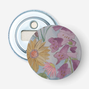 English Cottage Garden Button Bottle Opener