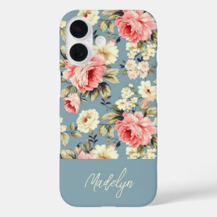 English Cottage Garden Flowers Personalized iPhone 16 Case