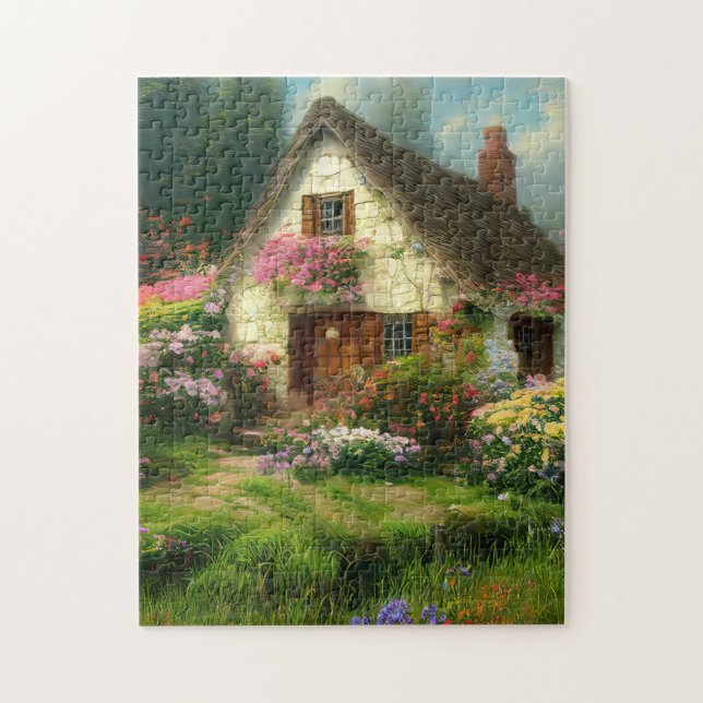 ENGLISH COTTAGE GARDEN JIGSAW PUZZLE (Vertical)