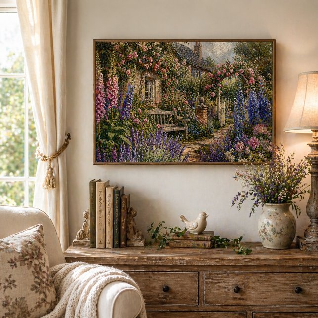 English Cottage Garden Romantic Floral Poster (Creator Uploaded)