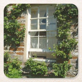English Cottage I Charming Square Paper Coaster