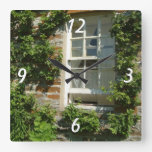 English Cottage I Charming Square Wall Clock