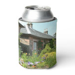 English Cottage II with Flower Garden Photography Can Cooler