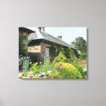 English Cottage II with Flower Garden Photography Canvas Print