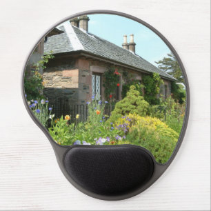 English Cottage II with Flower Garden Photography Gel Mouse Pad