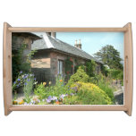 English Cottage II with Flower Garden Photography Serving Tray