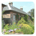 English Cottage II with Flower Garden Photography Square Sticker