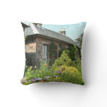 English Cottage II with Flower Garden Photography Throw Pillow