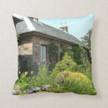 English Cottage II with Flower Garden Photography Throw Pillow